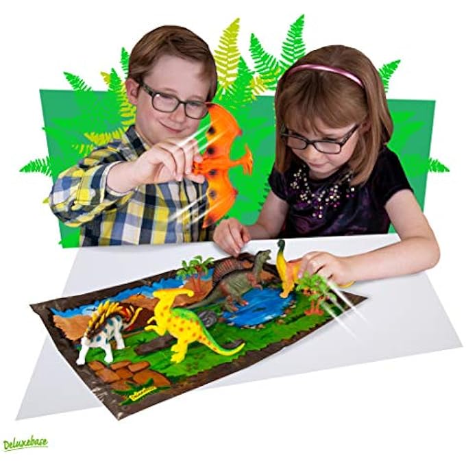 Deluxebase JUMBO PLAYSET - DINOSAUR FROM LARGE DINOSAUR FIGURES TOY SET. BAG OF LARGE DINOSAUR TOYS INCLUDING STEGOSAURUS, PTERODACTLY AND SPINOSAURUS. PERFECT DINO TOYS FOR BOYS AND GIRLS - Image 3